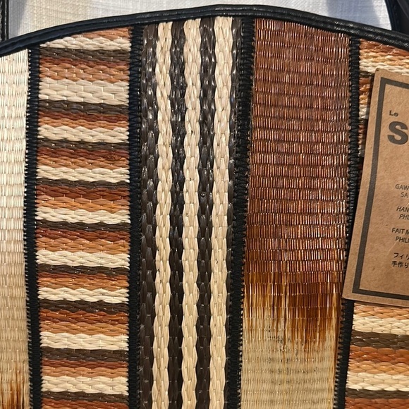 Women's Black and Brown Striped Bag - Picture 2 of 9